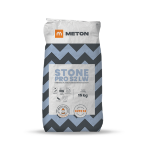 Meton STONE PRO S2 LW könnyű súlyú, fehér, flexibilis burkolatragasztó (C2TE S2) 15 kg